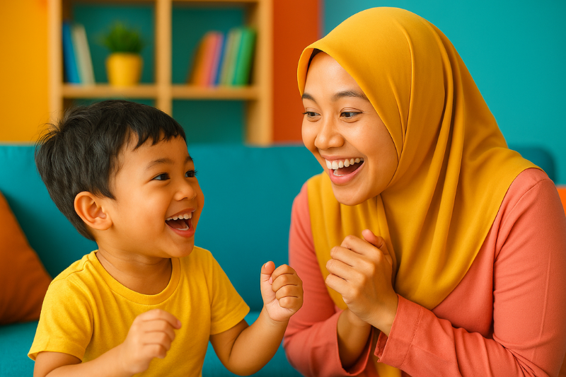 Anak sedang belajar komunikasi