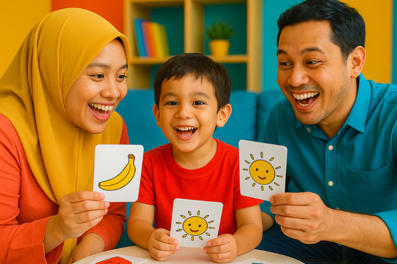 Anak bermain dengan kawan-kawan